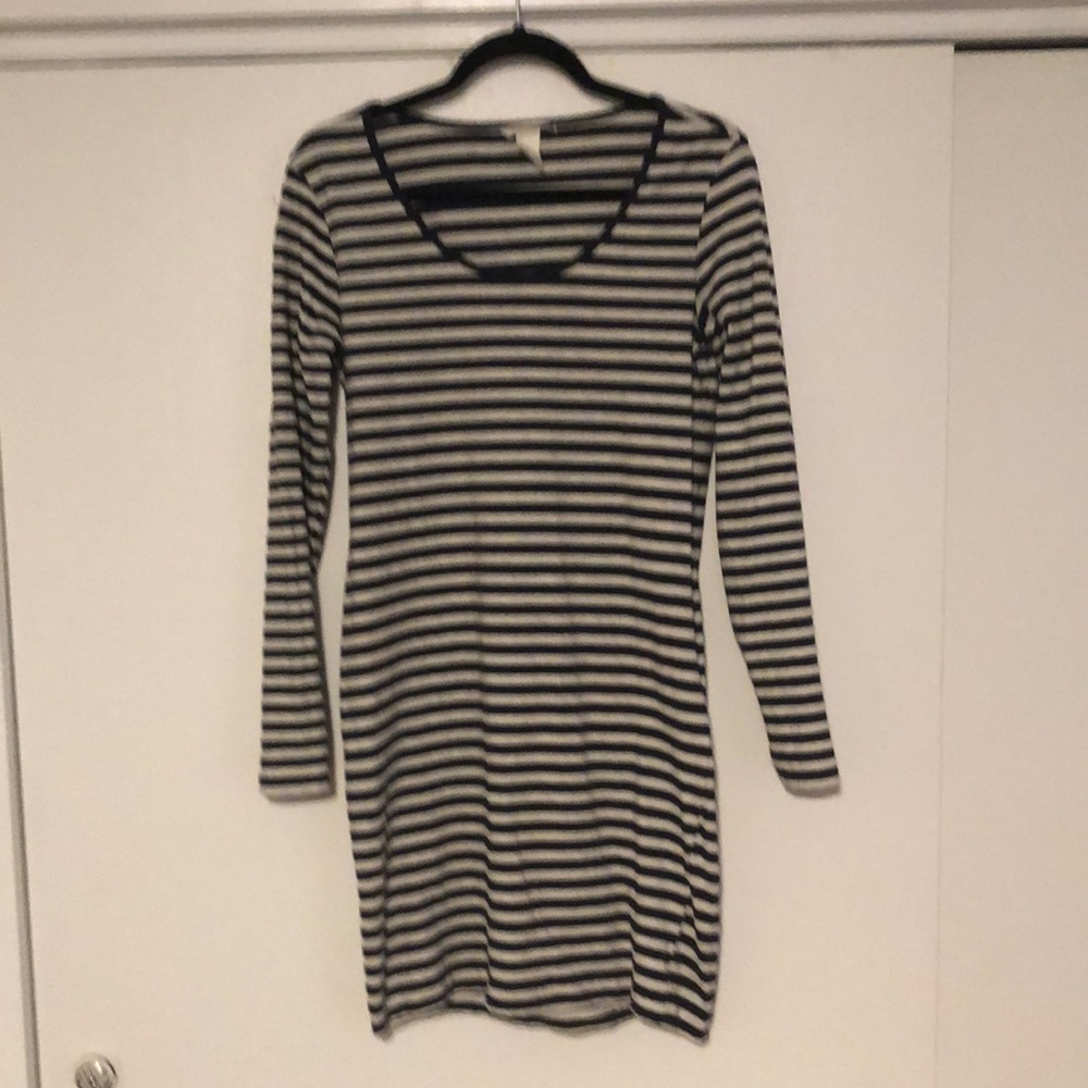 H&M black and white striped dress